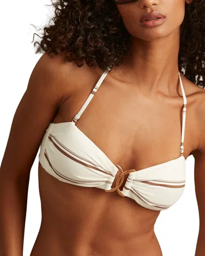 Reiss Johanna Metal Trim Stripe Bandeau In White