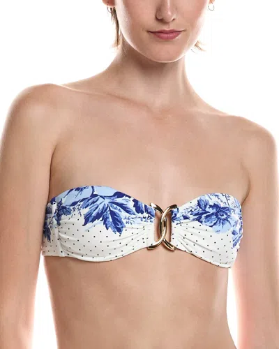Reiss Johannah Printed Bikini Top In White