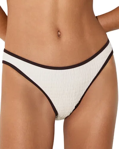 Reiss Johannah Tipped Shirred Bikini Bottom In White