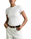Reiss White Stretch-cotton Crew-neck T-shirt In White
