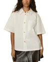Reiss Jordan Boxy Button-down Cotton Shirt In White