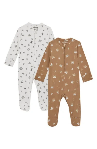 Reiss Babies'  Joy Set Of 2 Footies In Brown