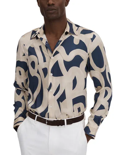 Reiss Jude Painted Print Top In Neutral