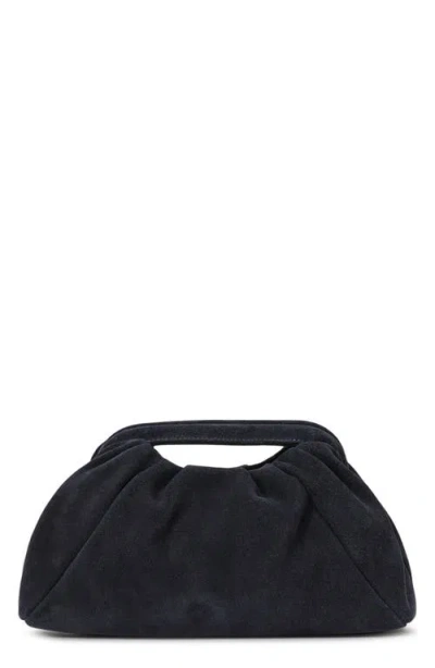 Reiss June Leather Clutch In Navy