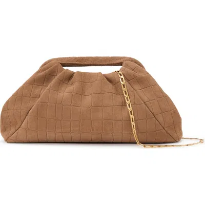Reiss June Leather Clutch In Nude