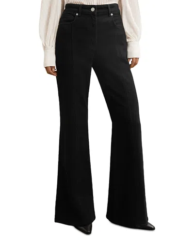 Reiss June Mid Rise Flare Jeans In Black