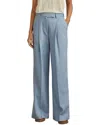 Reiss June High Waist Wide Leg Pants In Blue