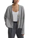 Reiss Juni Wool & Cashmere-blend Relaxed Cardigan In Gray