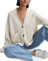 Reiss Juni Wool & Cashmere-blend Relaxed Cardigan In White