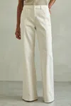 Reiss Ecru Flared Front Seam Jeans In Neutral