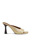 Reiss Womens Gold Justine Metallic Leather Heeled Mules In Gold
