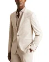 Reiss Kai Pinstripe Slim Fit Suit Jacket In Neutral