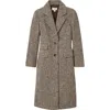 Reiss Womens  Kai Houndstooth Check-pattern Wool-blend Coat In Brown Check