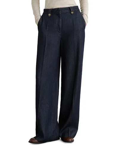 Reiss Kaia Wide Leg Pants In Blue