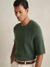 Reiss Kale Green Dalton Wool Blend Heavy Knit T-shirt In Green