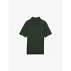 Reiss Kids' Manor Half-button Short-sleeve Merino-wool Polo Shirt Kale Green