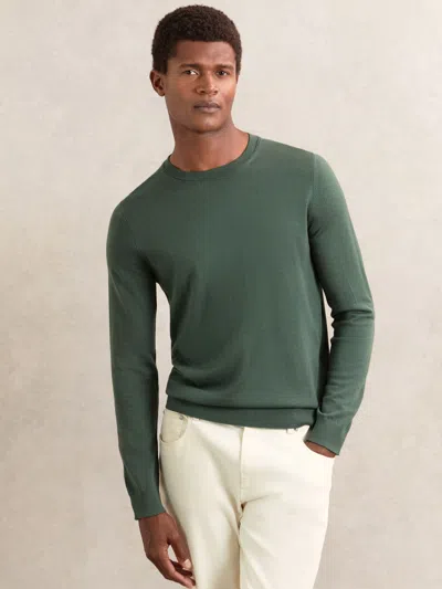 REISS REISS KALE GREEN WESSEX MERINO-WOOL CREW-NECK JUMPER