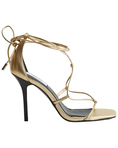 Reiss Kali High Leather Sandal In Gold