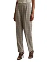 Reiss Neutral Check Elasticated Waist Tapered Trousers In Neutral Check