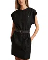Reiss Womens Black Karly Short-sleeved Linen Mini Dress