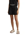 Reiss Black Tailored Wool Blend Contrast Trim Shorts In Black