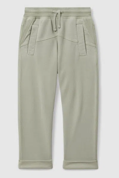 Reiss Kate - Sage Kate Teen Garment Dyed Cotton Joggers In Sage