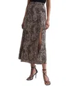 Reiss Katia Printed Slip Midi Skirt In Brown