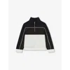 Reiss Katoon Half-zip Stretch-woven Sweatshirt 3-13 Years Chocolate Brown Navy Off In Chocolate Brown Navy Off