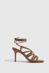 Reiss Nude Strappy Open Toe Heeled Sandals