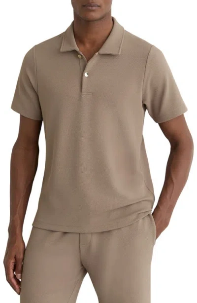 Reiss Kennedy Textured Polo In Brown