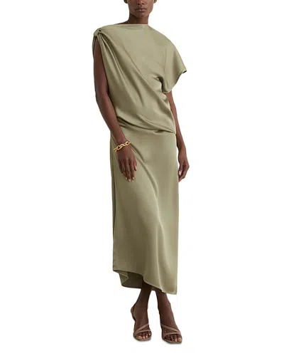 Reiss Kenzie Asymmetric Dress In Green