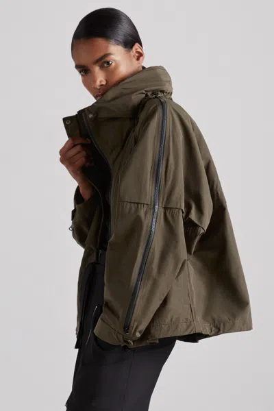 Reiss Khaki Atelier Zipped-shell Coat