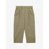 Reiss Khaki 9-13 Yrs Lyocell-linen Cargo Trousers