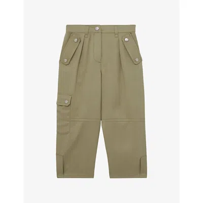 REISS CLEATON PATCH-POCKET REGULAR-FIT LINEN-BLEND CARGO TROUSERS 4-9