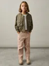 Reiss Khaki Giovana 9-13 Yrs Hooded Utility Bomber Jacket