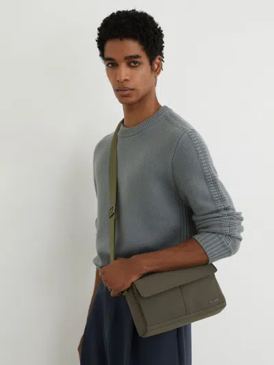 Reiss Khaki Green Denis Technical Crossbody Bag