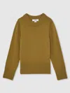 Reiss Khaki Green 3-9 Yrs Wool-blend Open-stitch Jumper With Cashmere In Green
