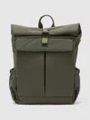 Reiss Khaki Green Technical Roll-top Backpack In White