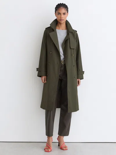 Reiss Khaki Green Petite Hooded Insert Trench Coat