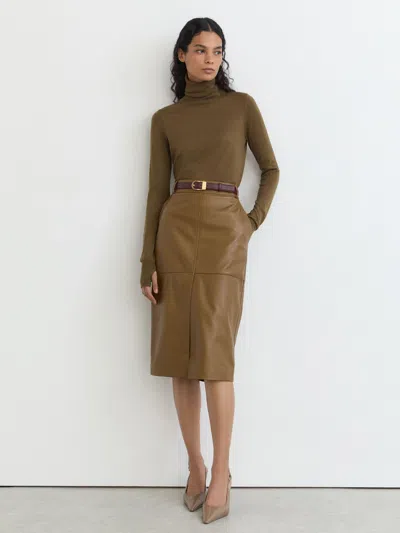 Reiss Khaki Green Petite Skirt In Multi