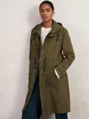 Reiss Khaki Petite Removable-hood Parka Rain Coat In Brown