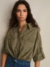 Reiss Thalia Cropped Long Sleeve Shirt