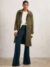 Reiss Khaki Removable-hood Parka Rain Coat In Brown
