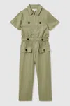 Reiss Khaki Teen Utility Style Jumpsuit