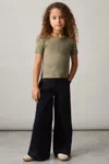 Reiss Kids' Khaki 4-9 Yrs Cotton-jersey Ribbed Short-sleeve T-shirt
