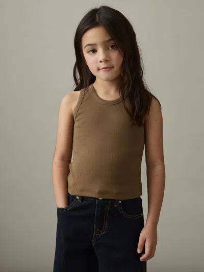 Reiss Khaki Violet 4-9 Yrs Cotton Blend Ribbed Vest