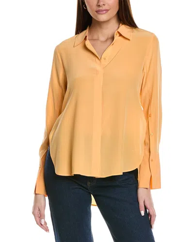Reiss Kia Matte Silk Shirt In Orange