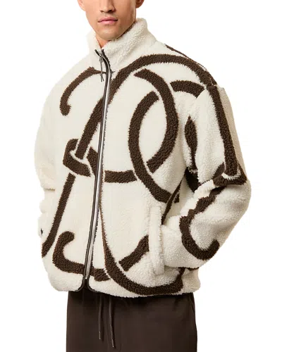 REISS KIDD JACQUARD FLEECE ZIP FRONT JACKET