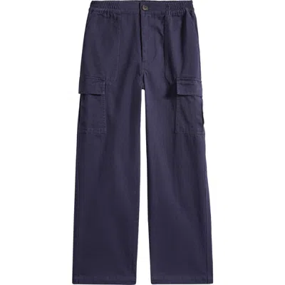Reiss Kids' Alpine Linen Blend Cargo Pants In Blue
