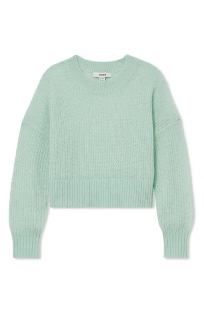 Reiss Kids' Aluna Sr. Stripe Half Zip Sweater In Aqua